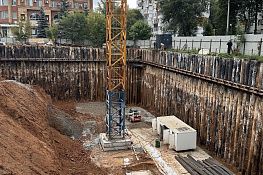 Трубобетонные сваи шпунтового ограждения котлована